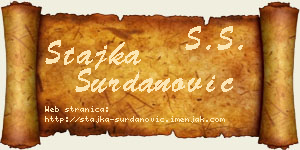 Stajka Surdanović vizit kartica